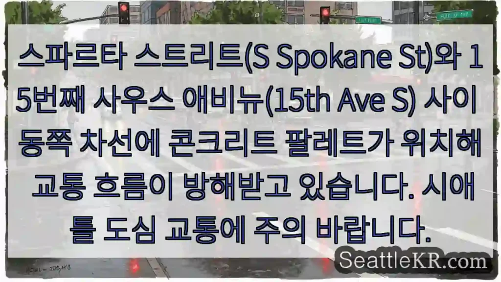 콘크리트 팔레트! 교통 주의