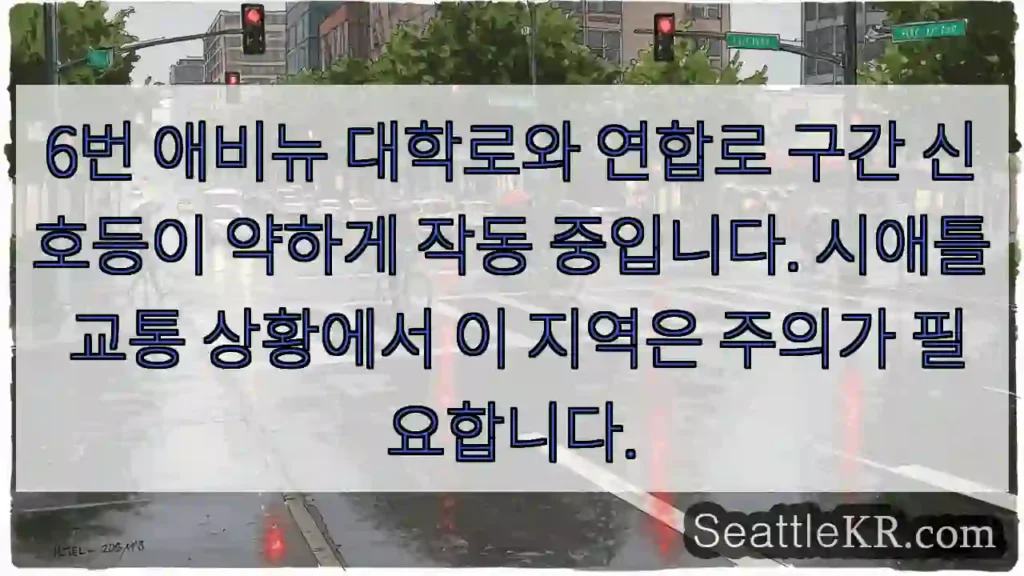 주의: 애비뉴 신호등 약 작동