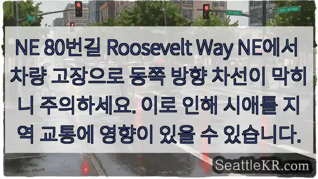 차량 고장! NE 80번길 우회 필요