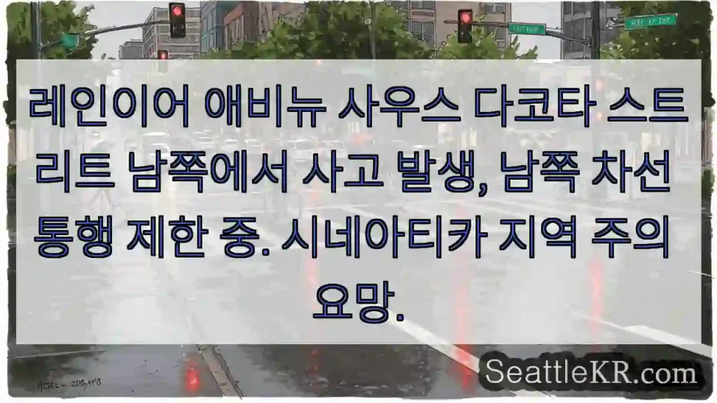 사고! 사우스 차선 통행 제한