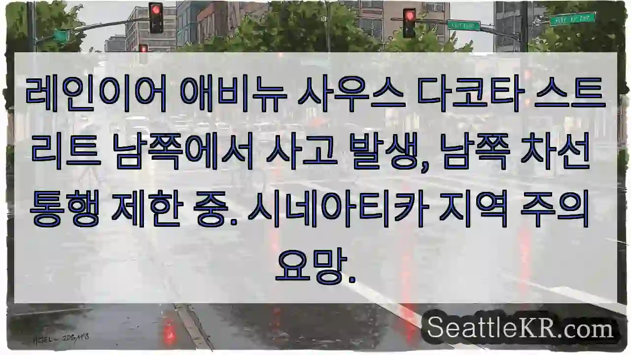사고! 사우스 차선 통행 제한