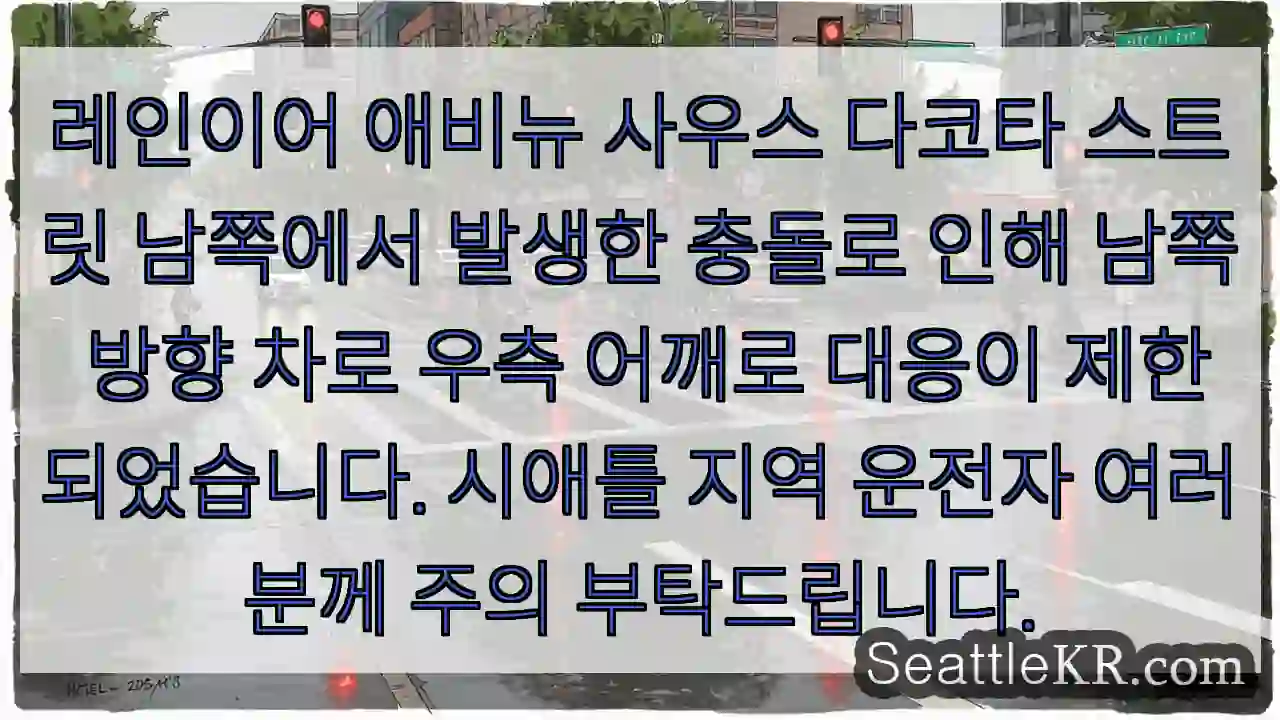 남쪽 차로 우측 어깨 통행 제한