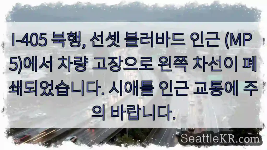 고장 차량! 왼쪽 차선 주의!