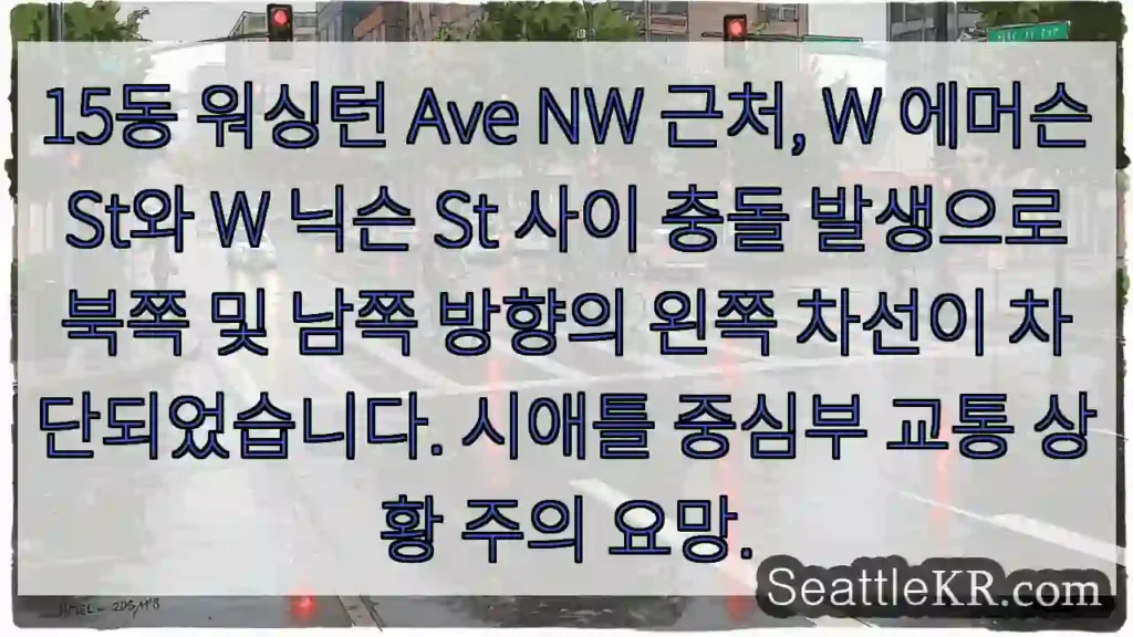 충돌! 15동 왼쪽 차선 막힘