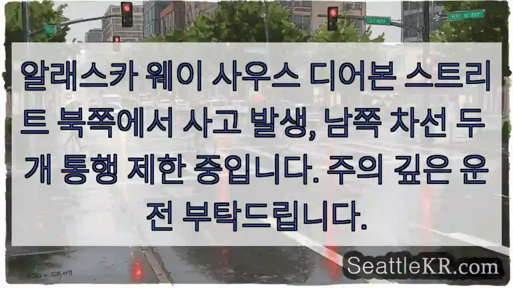 디어본 북쪽 사고! 차선 제한