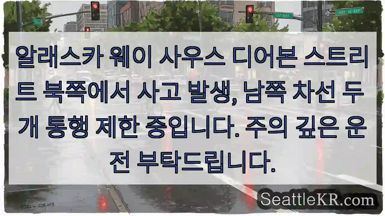 디어본 북쪽 사고! 차선 제한