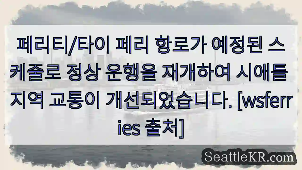 페리티 운항 재개!