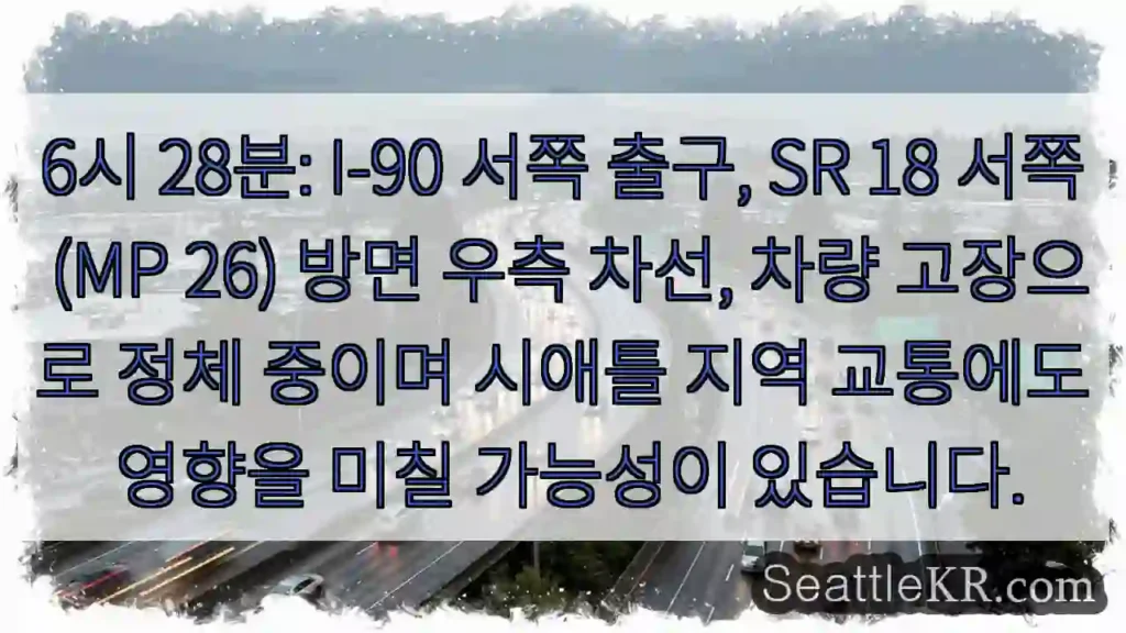 고장차량, 정체예상