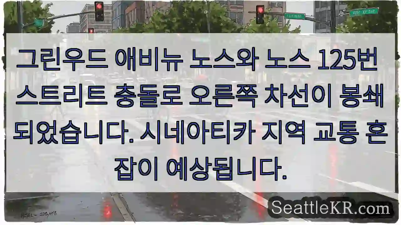 그린우드 충돌! 오른쪽 차선 차단