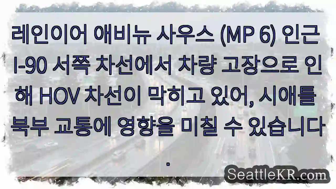 차량 고장! HOV 차선 막힘