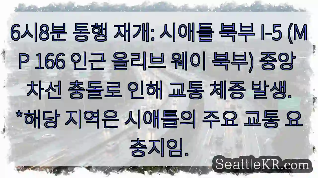 사고 해소 중! 중앙 차선 통행 재개