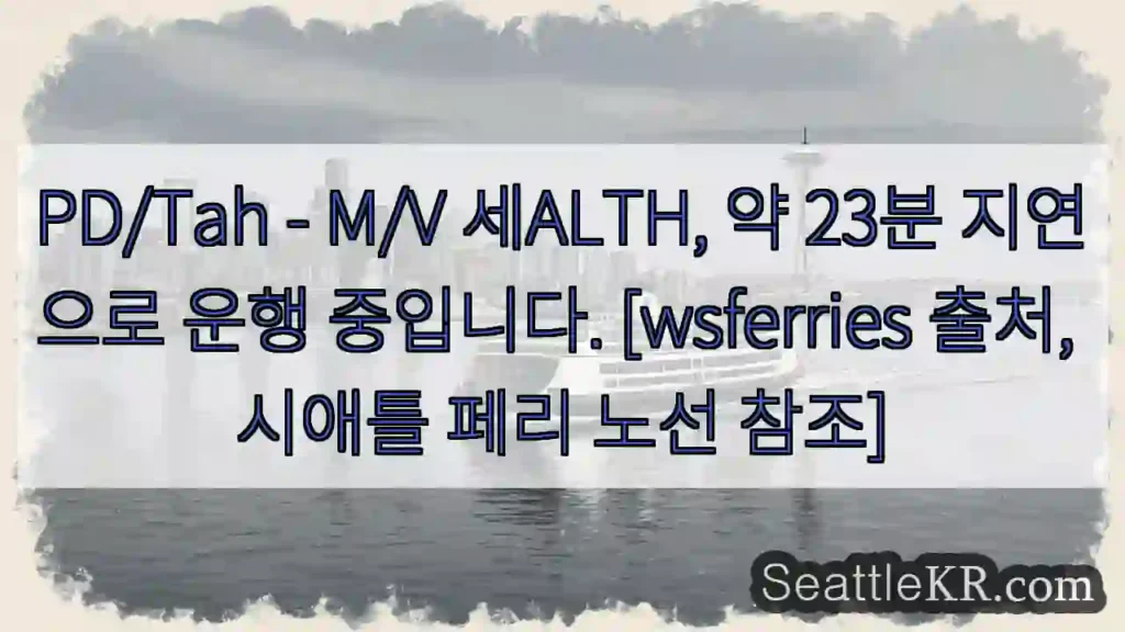 세ALTH 페리 지연 23분