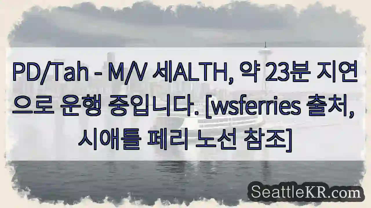 세ALTH 페리 지연 23분