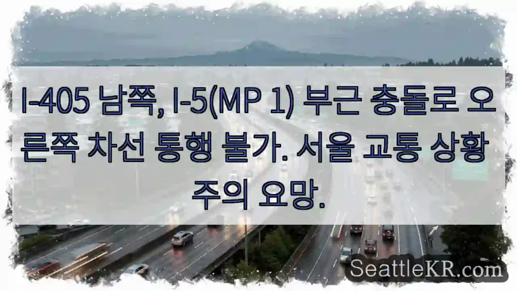 충돌! 오른쪽 차선 통행 제한