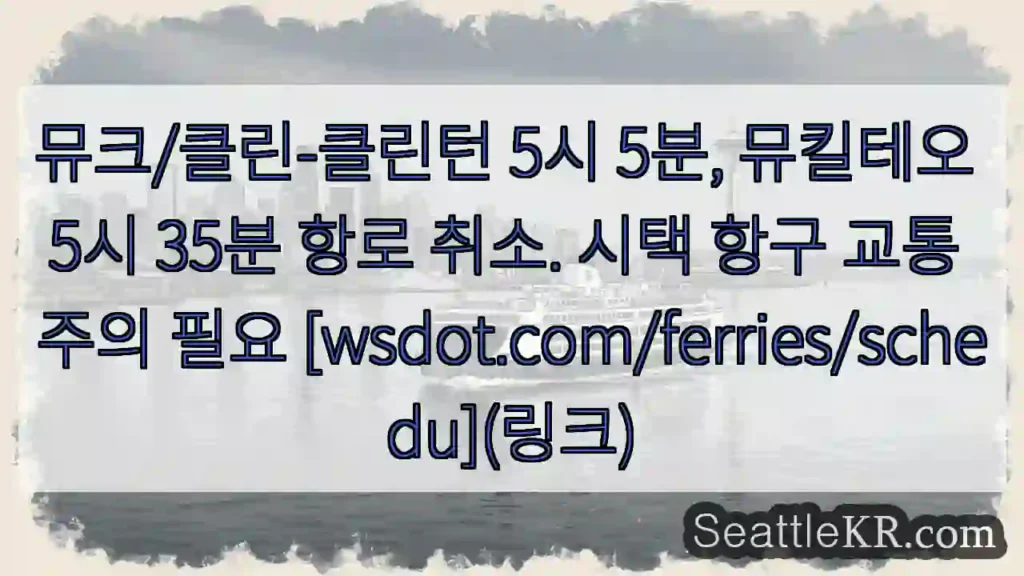 항로 취소! 주의하세요