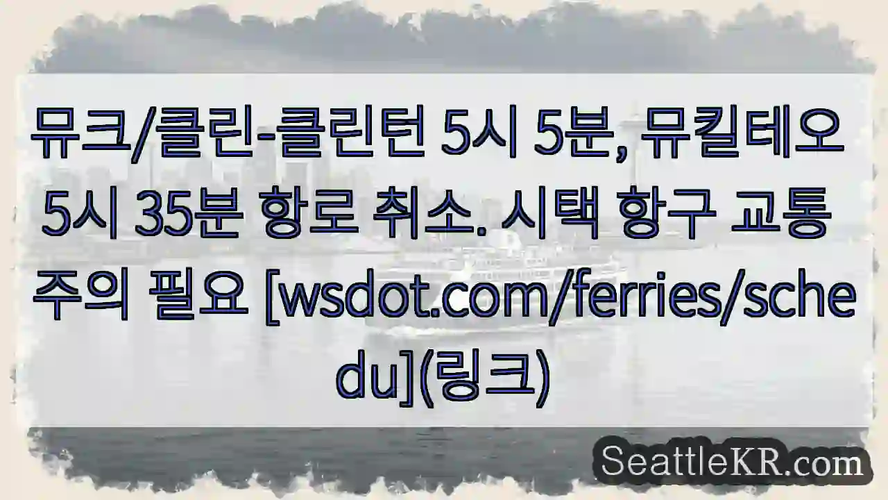 항로 취소! 주의하세요