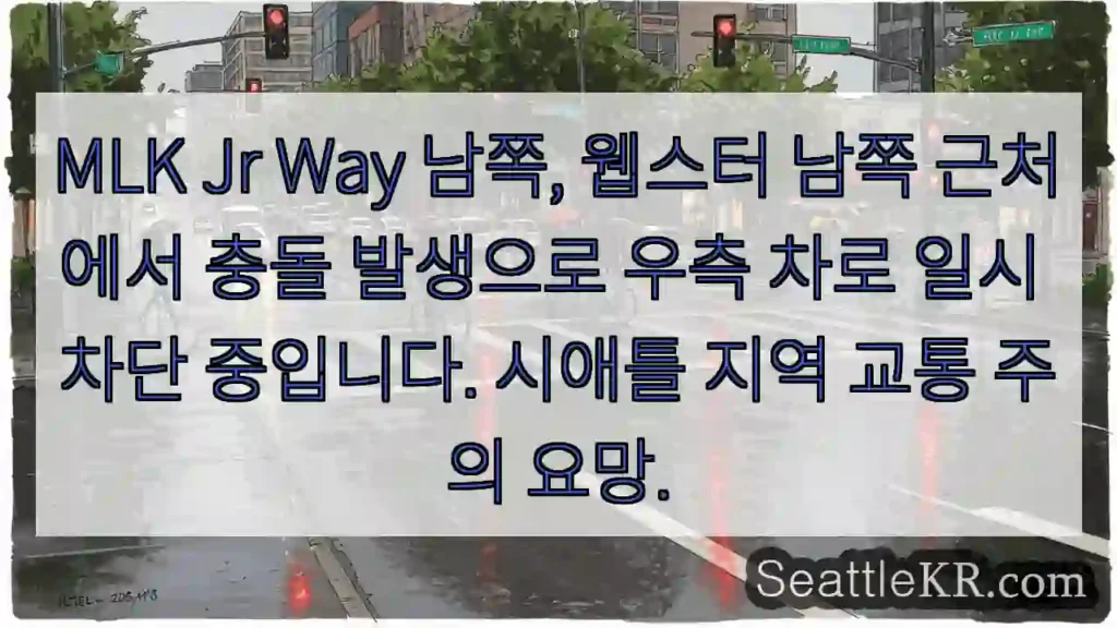 충돌! 우측 차로 차단