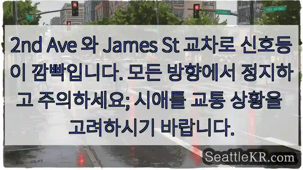 신호등 깜빡! 정지하세요.