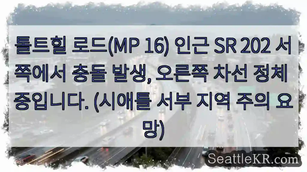 톨트힐 충돌! 차선 정체