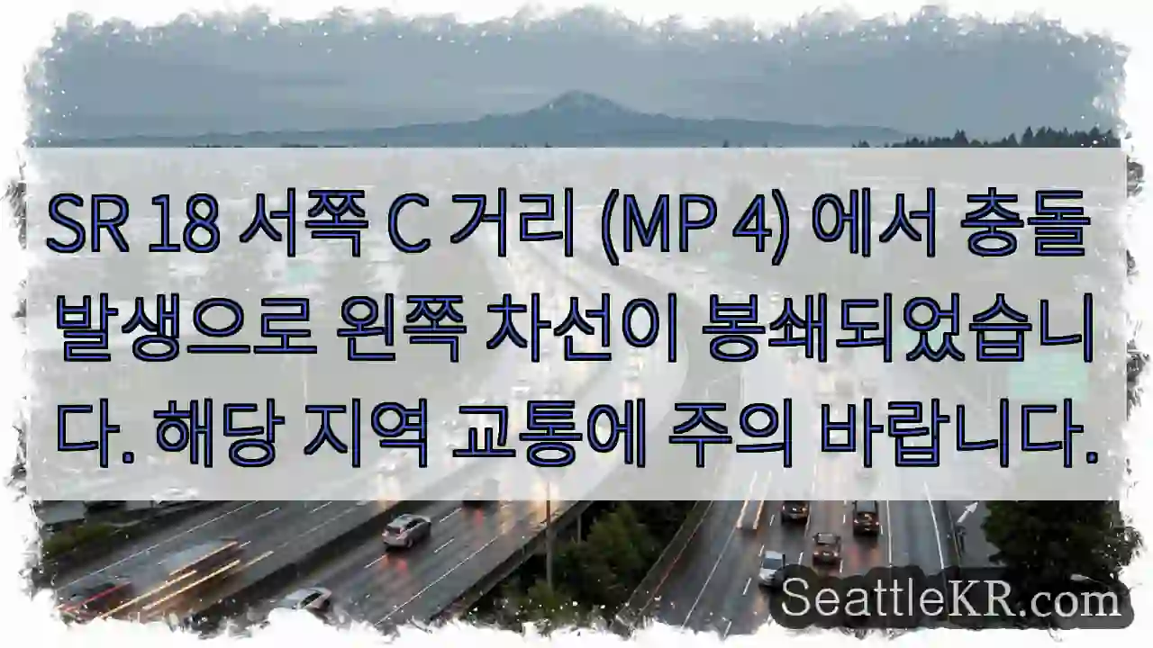 충돌! 왼쪽 차선 봉쇄