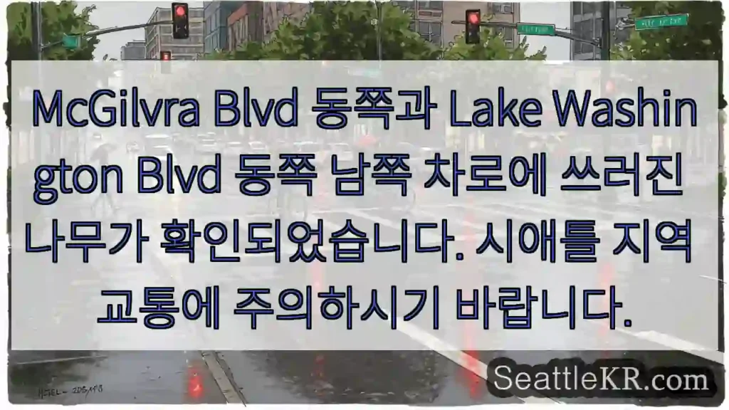 나무 넘어짐! 주의 필요