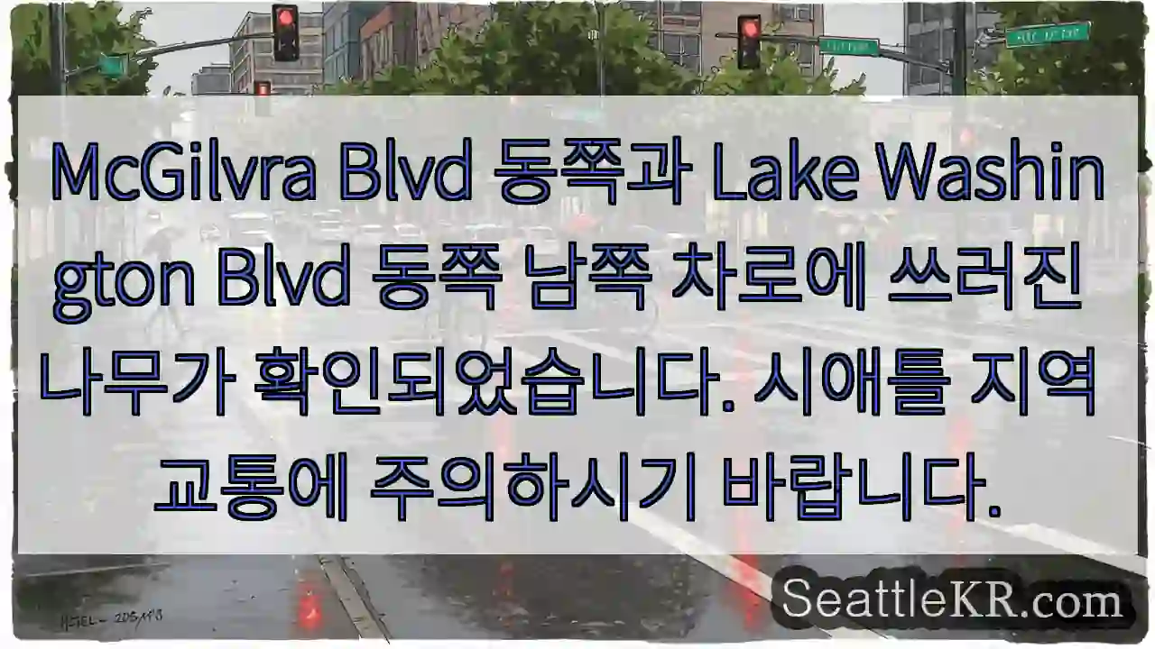 나무 넘어짐! 주의 필요