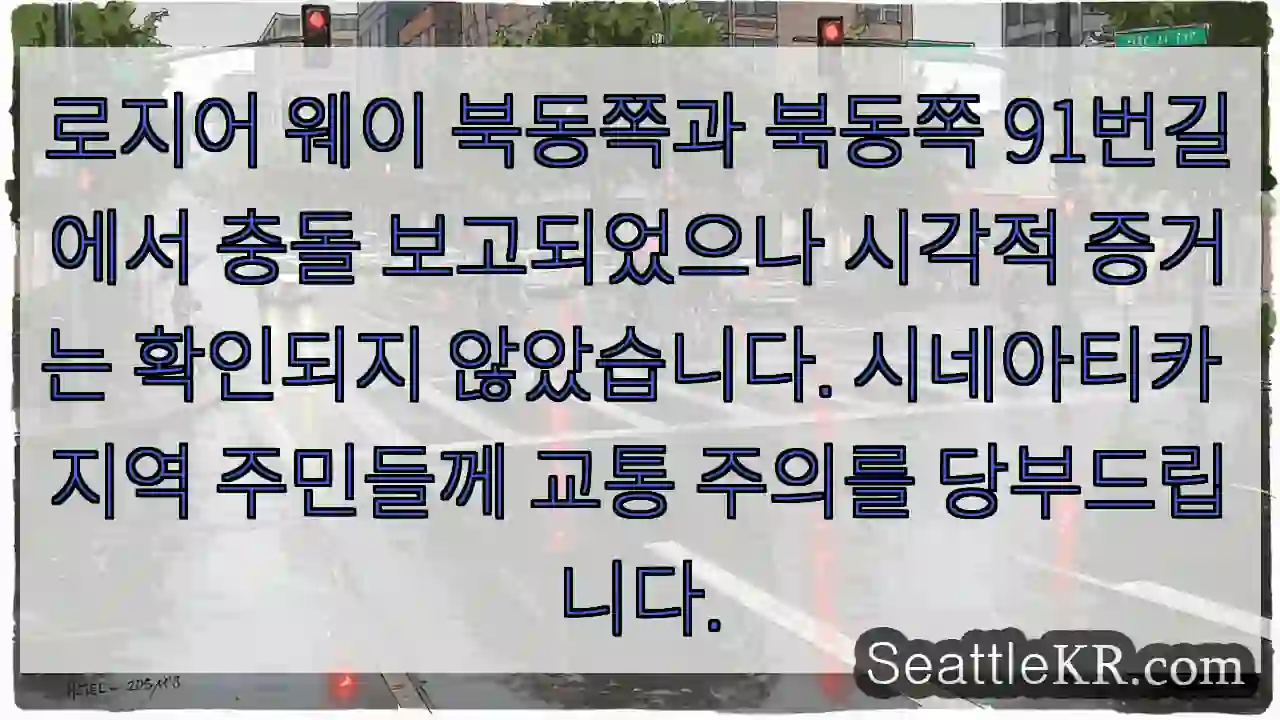 충돌 주의! 북동쪽 91번길