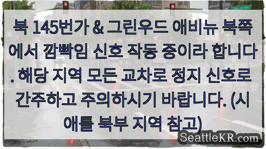 신호등 깜빡임! 주의필요