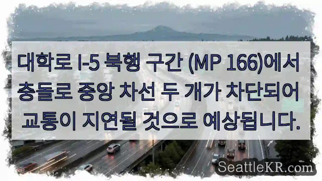 대학로 교통 차단! 중앙 차선 막힘