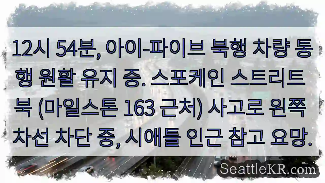 사고 지역, 왼쪽 차선 차단