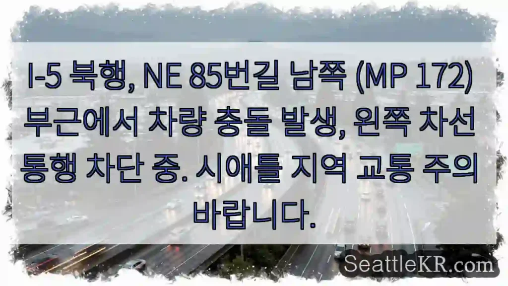 충돌! 왼쪽 차선 통행 불가