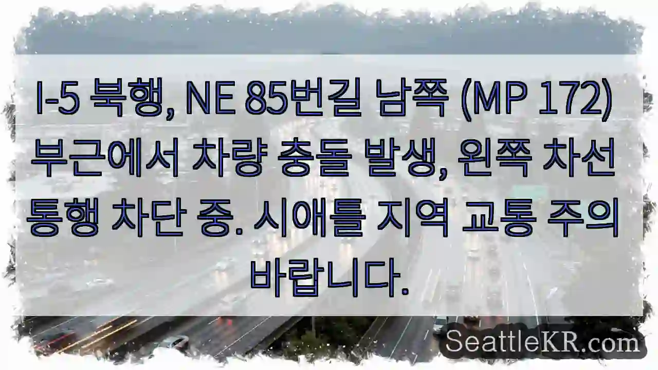 충돌! 왼쪽 차선 통행 불가