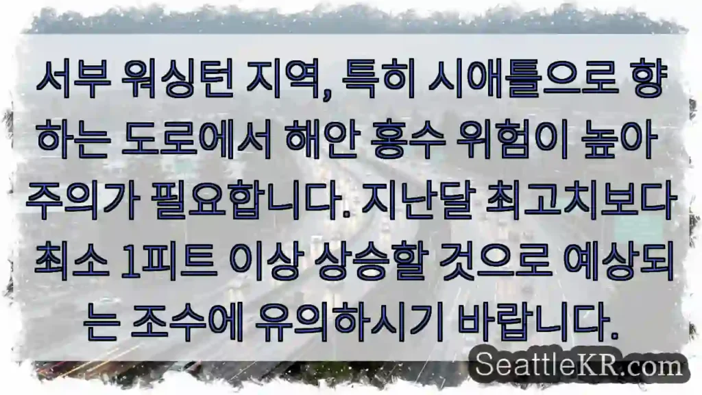 주의: 해안 홍수 위험 높음