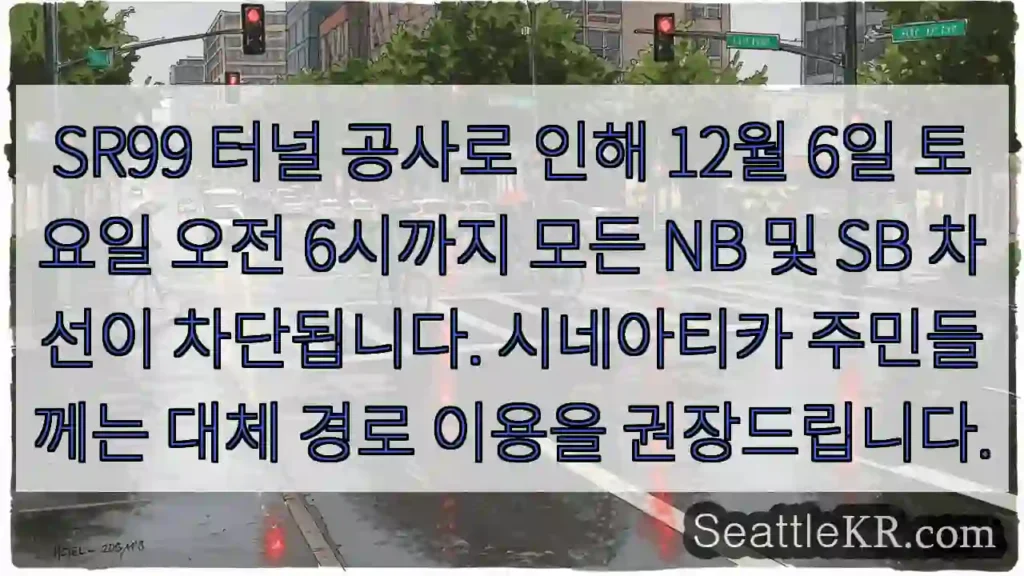 SR99 터널 공사 중, 6일 새벽 차선 차단