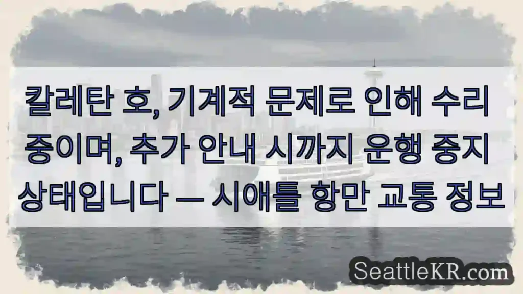 칼레탄 호 수리 중 - 일시 운행 중지