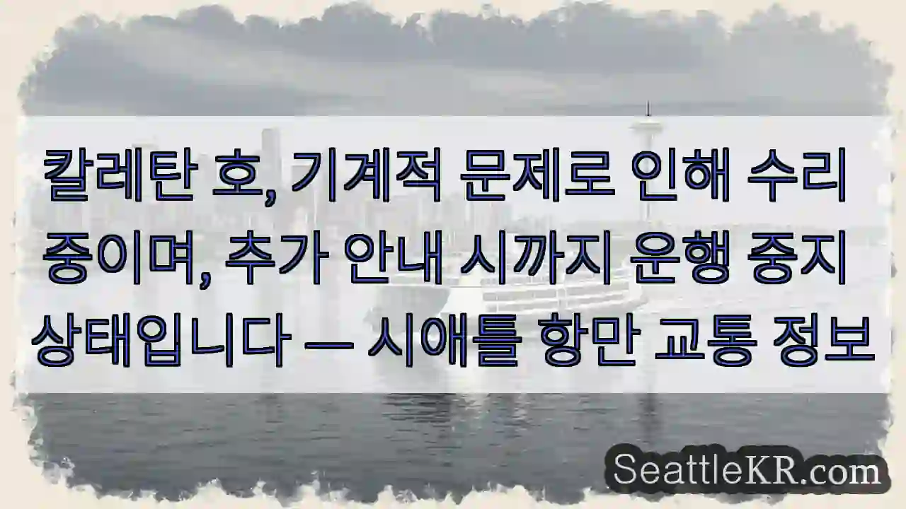칼레탄 호 수리 중 - 일시 운행 중지