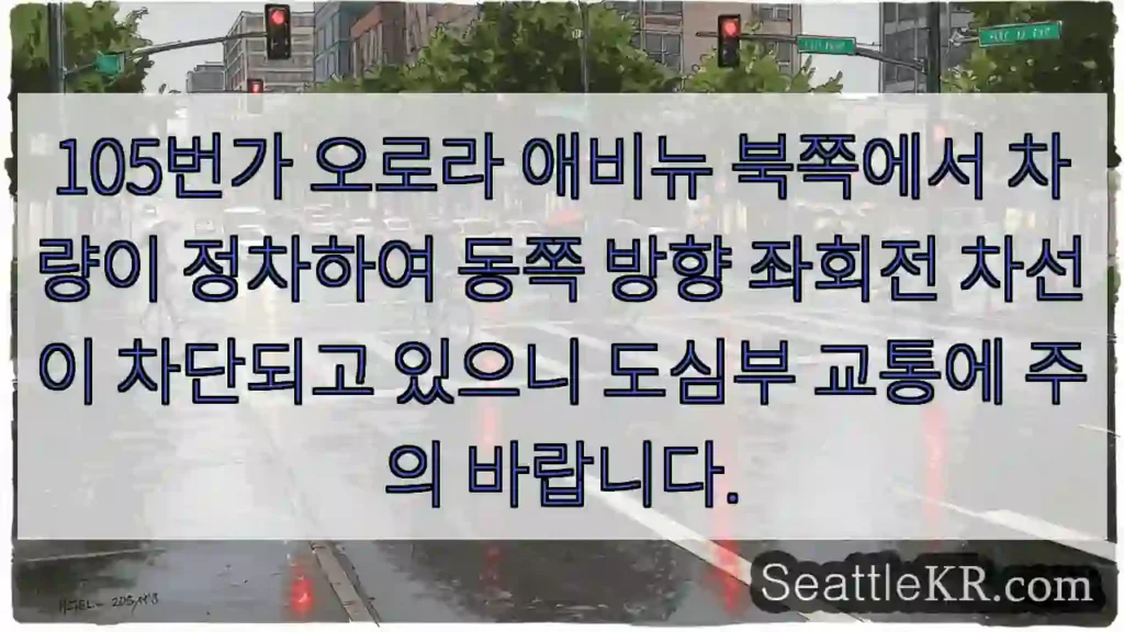 105번가 교통 정체! 주의 필요