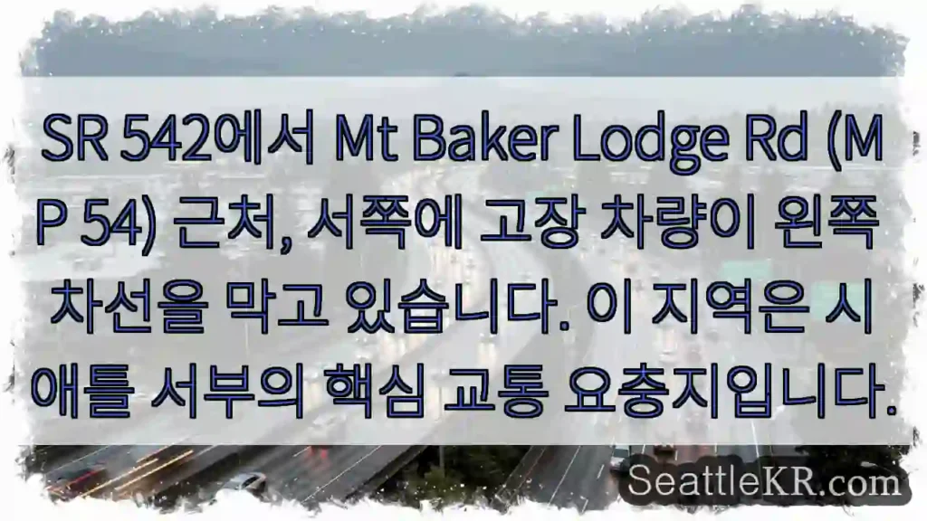 차량 고장! 왼쪽 차선 차단