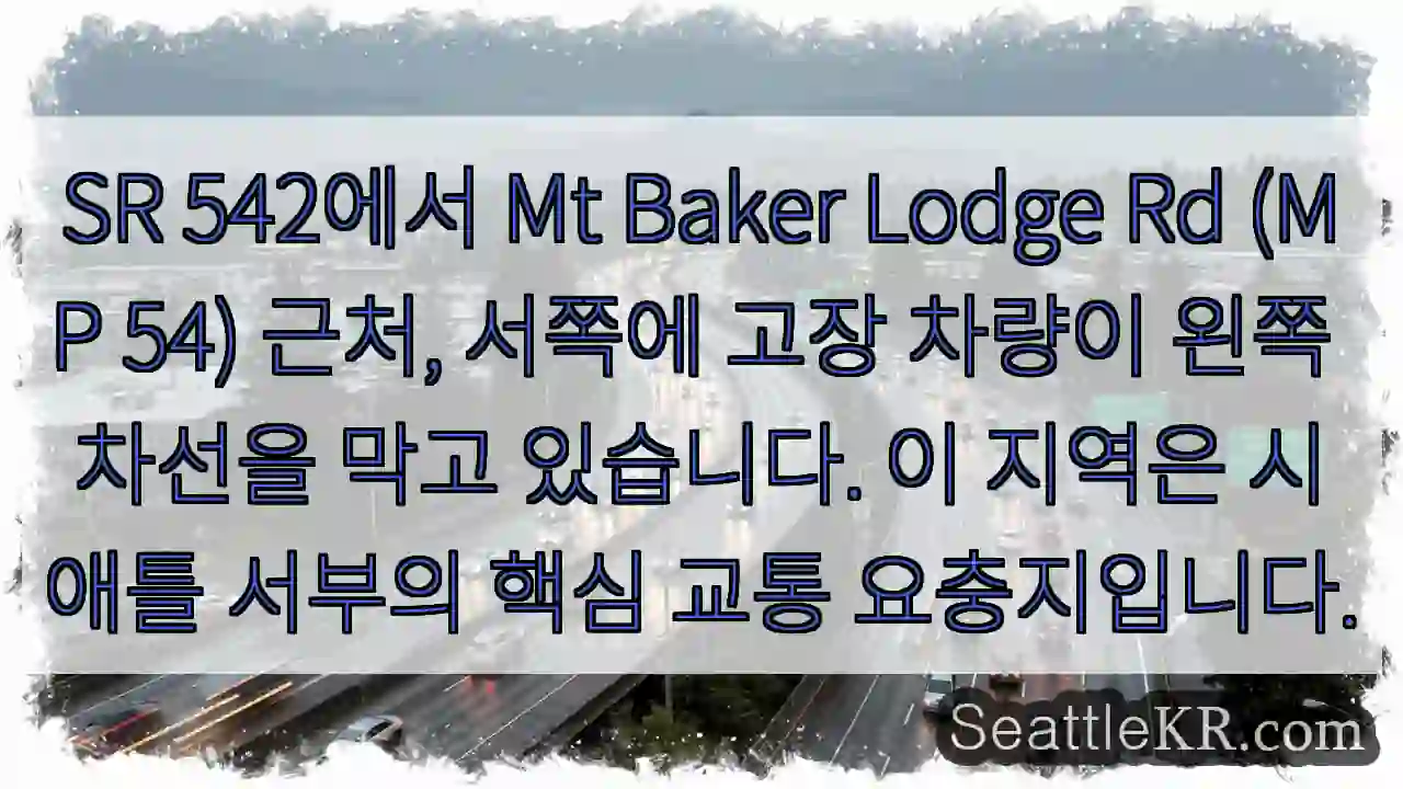 차량 고장! 왼쪽 차선 차단