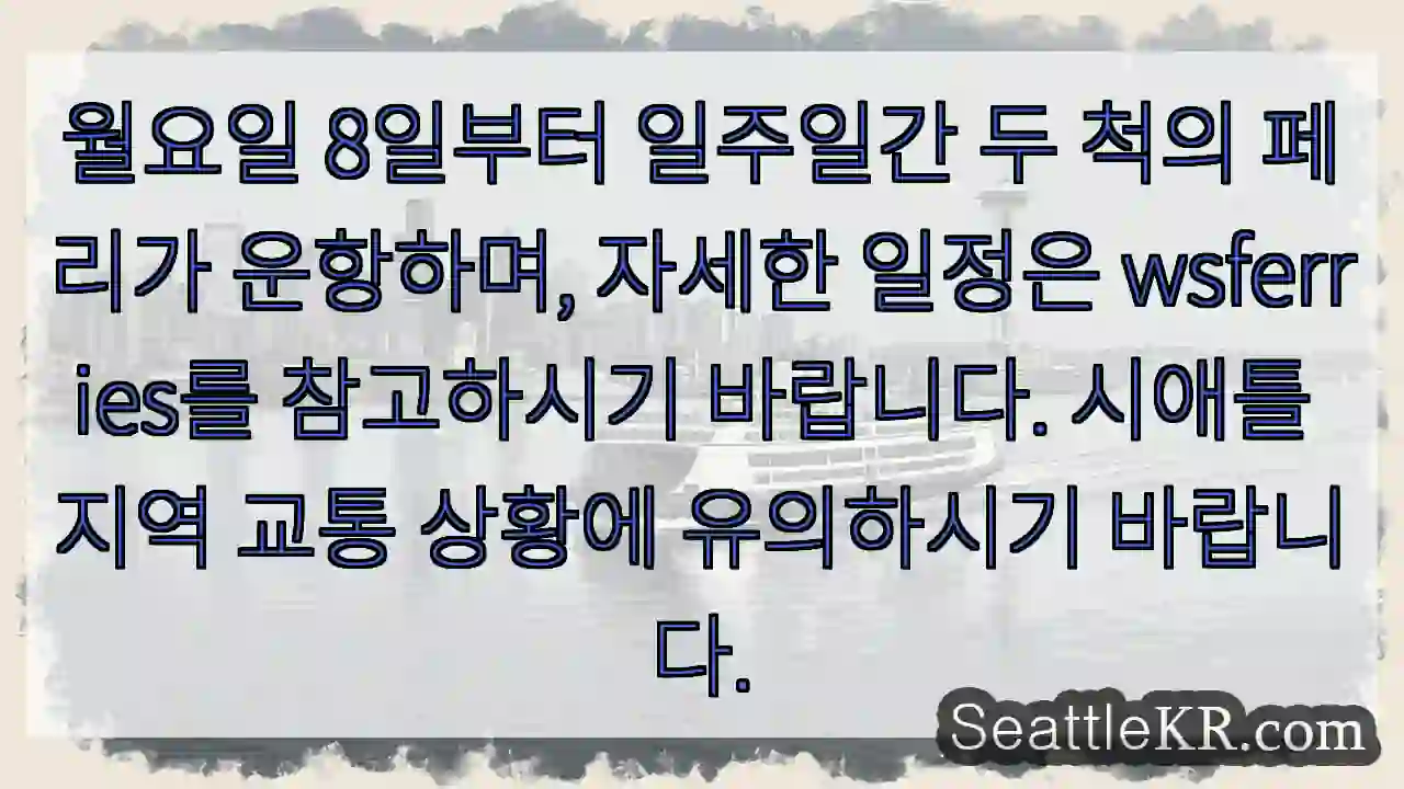 페리 운항 시작! wsferries 확인