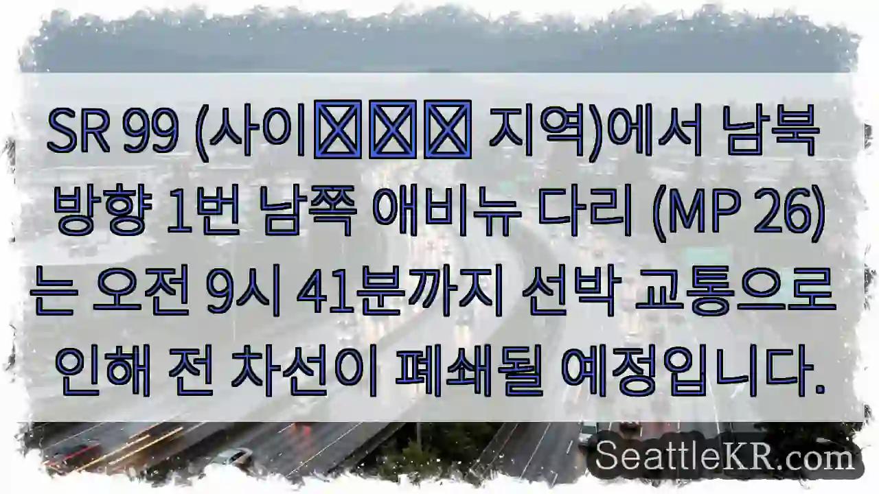 다리 전면 폐쇄! 9시 41분까지 선박 통행 유의