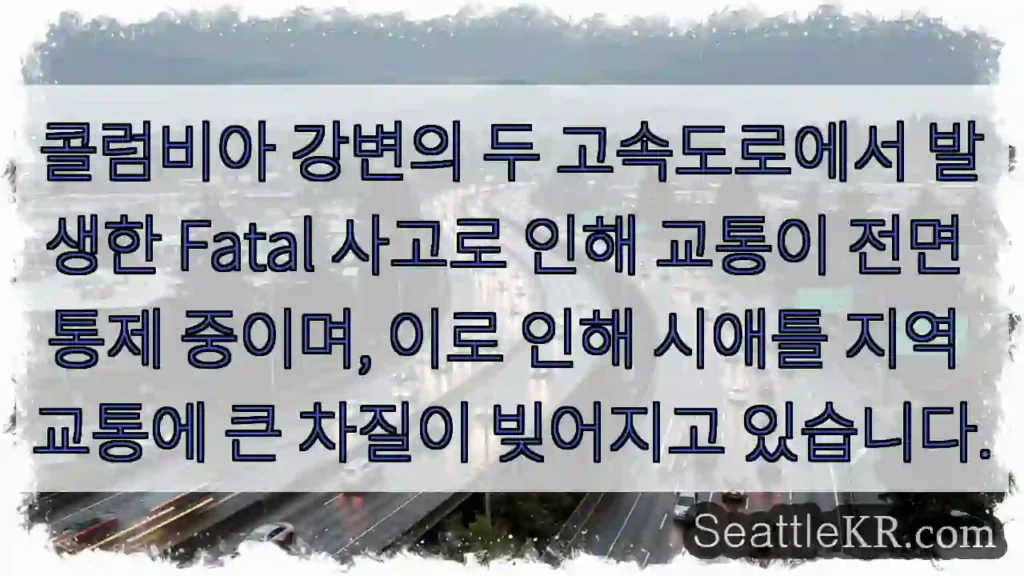 사고로 고속도로 봉쇄 중