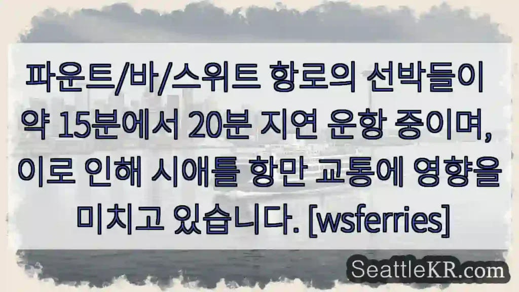 항로 지연! 15-20분 늦음