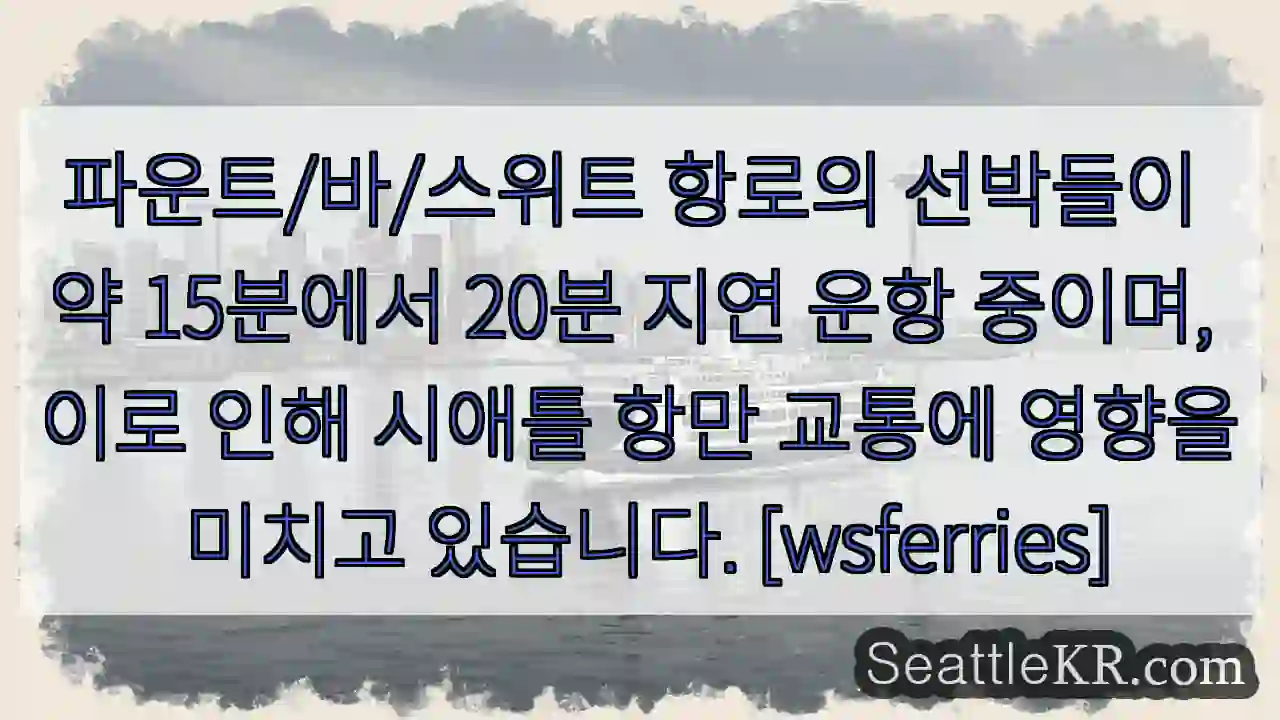 항로 지연! 15-20분 늦음