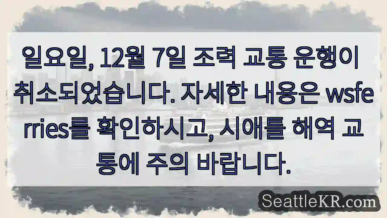 운행 취소! wsferries 확인