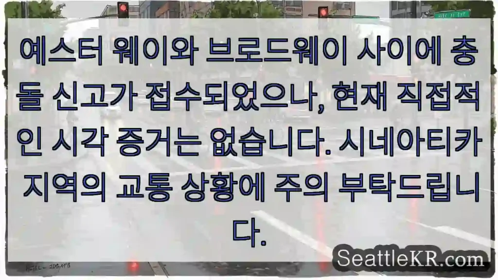 교통 충돌 주의! 확인 중