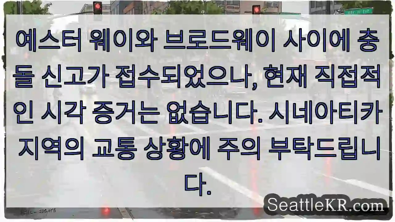 교통 충돌 주의! 확인 중