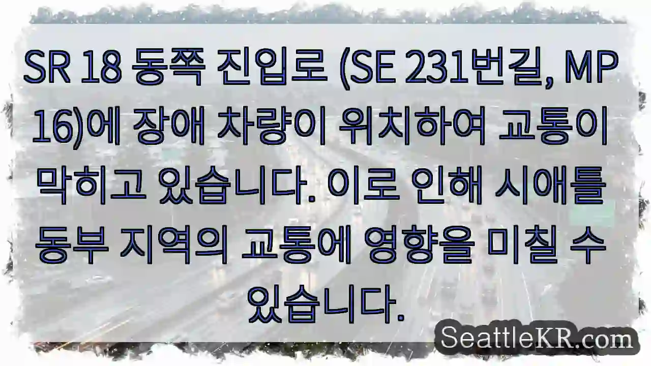 차량 고장으로 교통 체증!