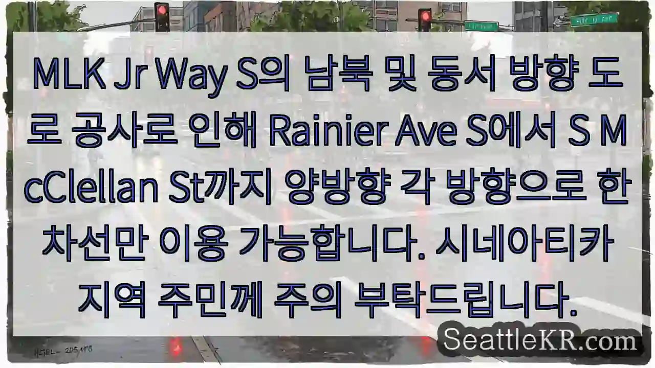 한 차선 통행 주의!