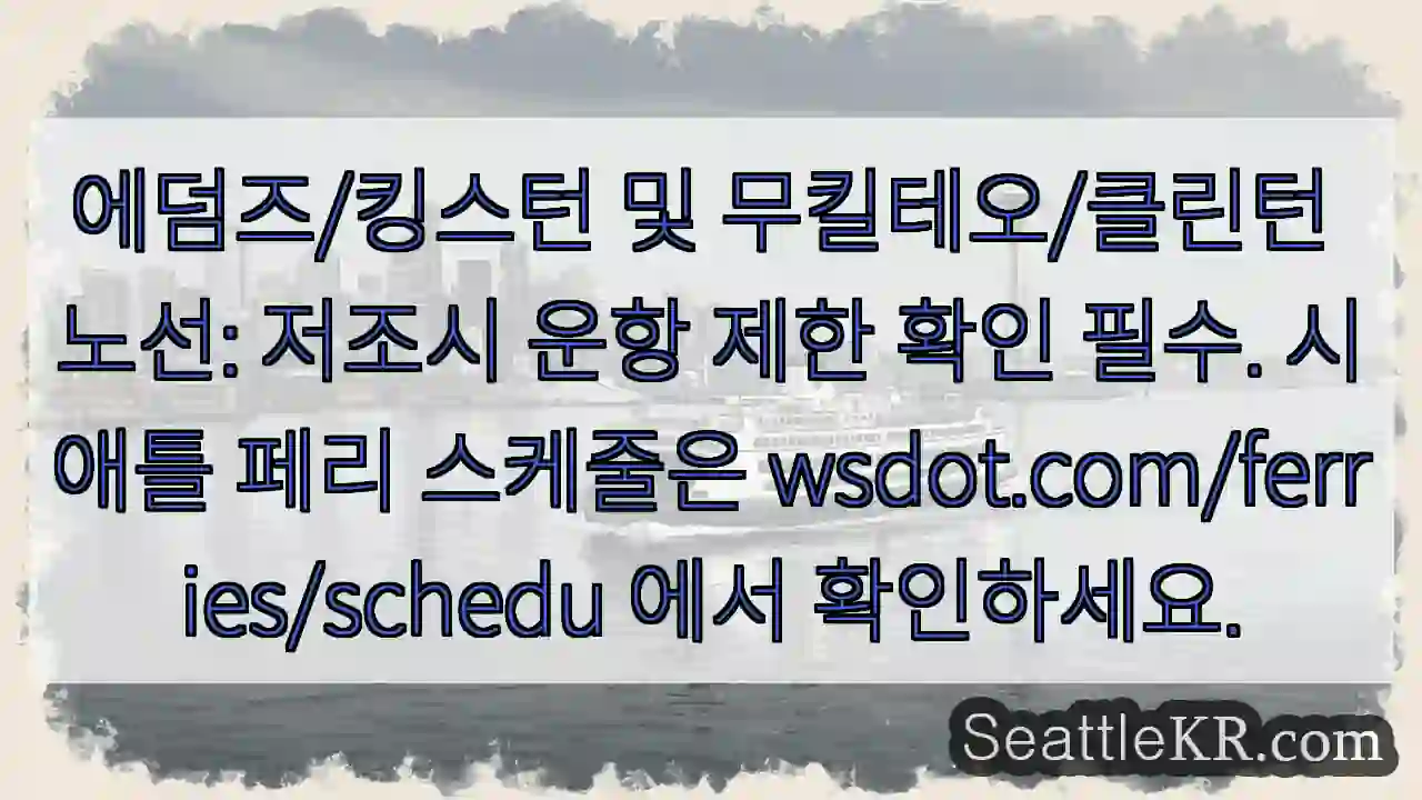 운항 제한 주의! 확인 필수